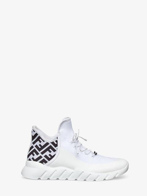 FENDI White tech mesh high-tops
