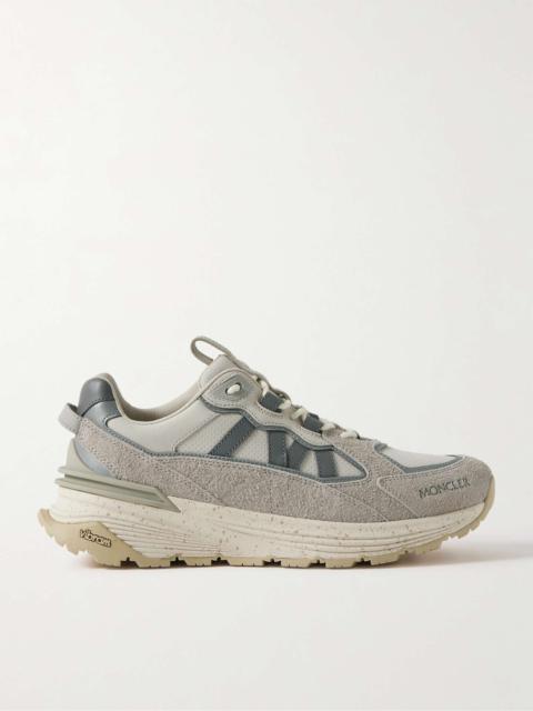 Moncler Lite Runner Suede-Trimmed Perforated Leather Sneakers