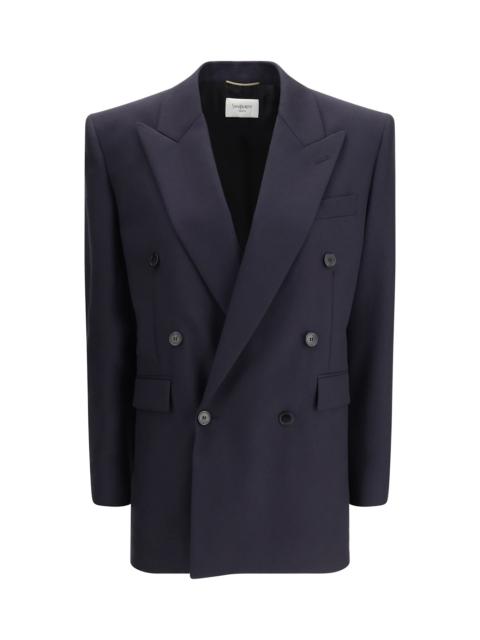 SAINT LAURENT Long Wool-gabardine Blazer