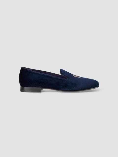 Ralph Lauren Men's Yankees Velvet Slippers - Classic Chairman Navy