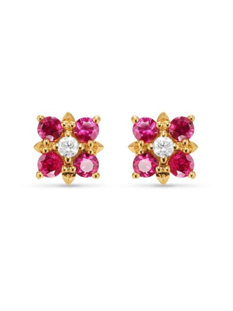 DAVID YURMAN Women's Petite Modern Renaissance Color Stud Earrings in 18K Yellow Gold - Ruby
