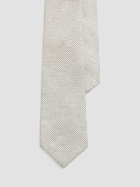 Ralph Lauren Men's Glen Plaid Cashmere-Silk Tie - Pearl Grey