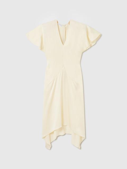 Stella McCartney V-Neck Short-Sleeve Satin Midi Dress