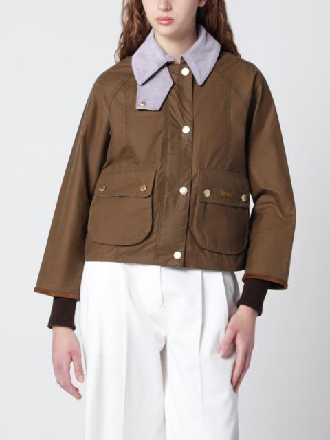 Barbour Beadnell waxed cropped jacket in sand