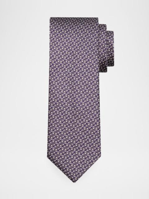 Brioni Men's Micro Print Silk Tie