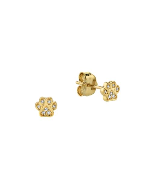 SYDNEY EVAN Women's 14K Yellow Gold & Diamond Mini Paw Stud Earring - Yellow Gold