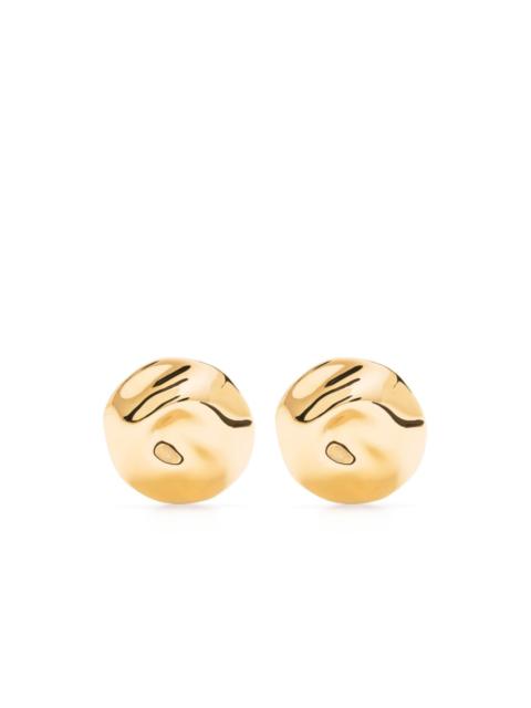 Beam dented circular earrings