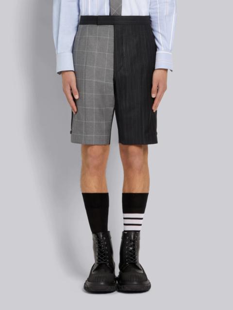 Thom Browne Dark Grey Pinstripe Wool Suiting Classic Backstrap Short