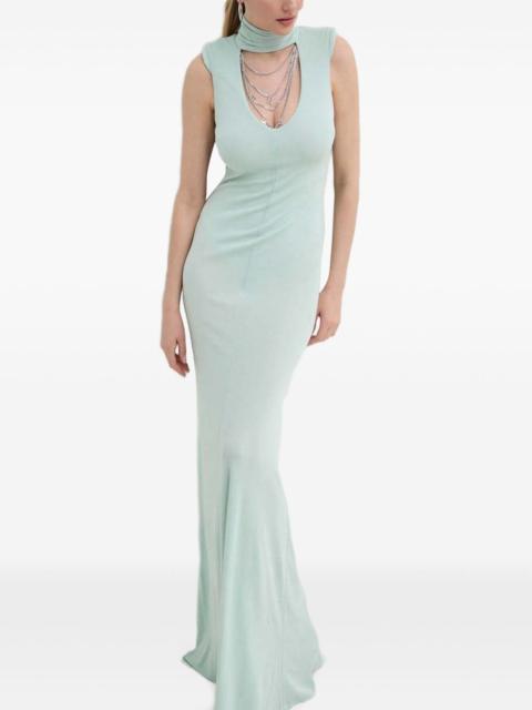 ELISABETTA FRANCHI cut-out roll-neck maxi dress