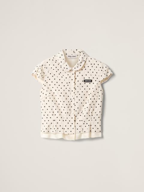 Miu Miu Polka-dot crepe de chine shirt