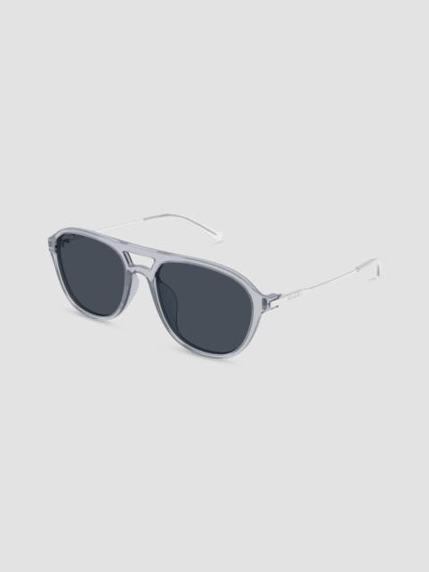 GUCCI Men's Lettering Pilot Sunglasses - Grey