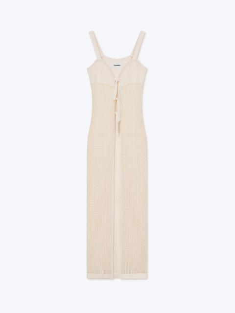 Nanushka ELIANNE - Cotton-crochet textured dress - Creme