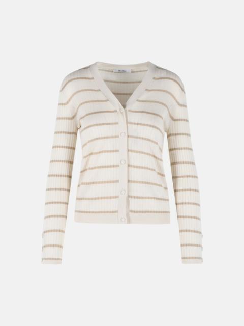 'PEDALE' IVORY CASHMERE AND SILK CARDIGAN