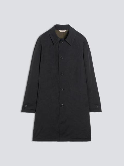 Aspesi THERMORE-PADDED SINGLE-BREASTED DRY WAX CANVAS COAT