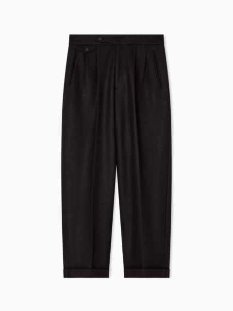 EMPORIO ARMANI BOILED-WOOL JERSEY TROUSERS