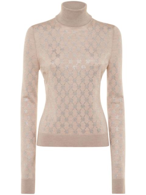 PHILIPP PLEIN monogram crystal-embellished jumper