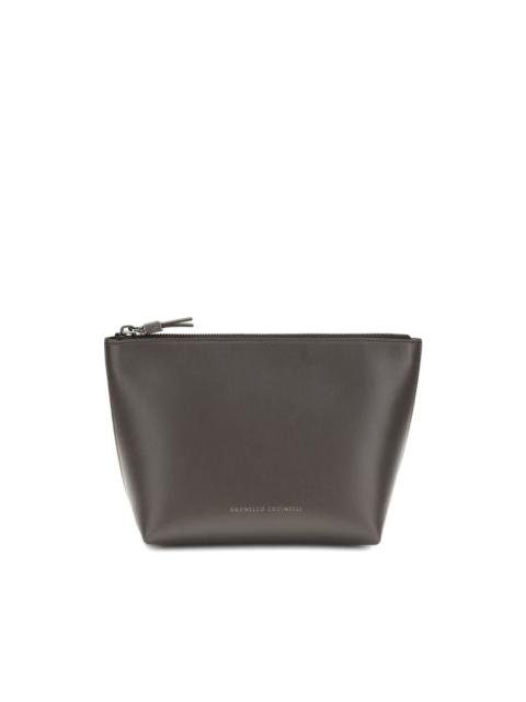 Brunello Cucinelli logo-print clutch bag
