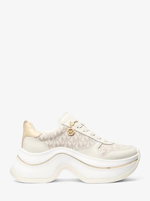 MICHAEL KORS Arla Leather and Suede Trainer