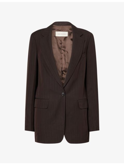 Dries Van Noten Blanchet Tonal-Stripe Woven Blazer