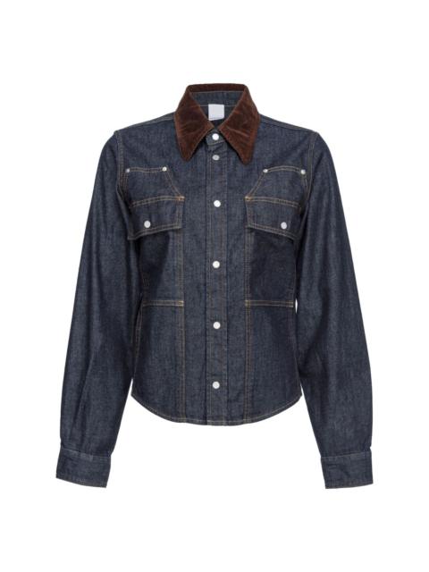 contrast-stitching denim shirt