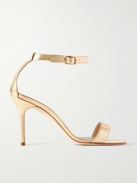 Manolo Blahnik Chaos 90 Metallic Leather Sandals