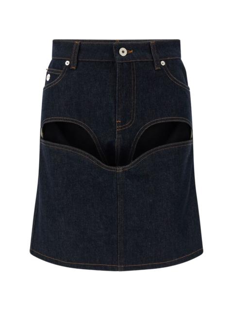 Jean Paul Gaultier cuts denim mini skirt