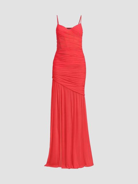 Black Halo Women's Kristen Shirred Chiffon Gown - Coral