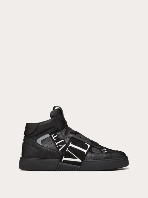 MID-TOP CALFSKIN VL7N SNEAKER WITH BANDS