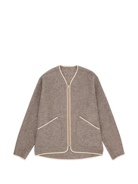 FORTELA Sherpa herringbone zip-up jacket