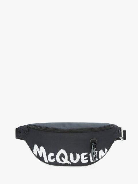 Alexander McQueen Oversize Harness Belt Bag in Black/white