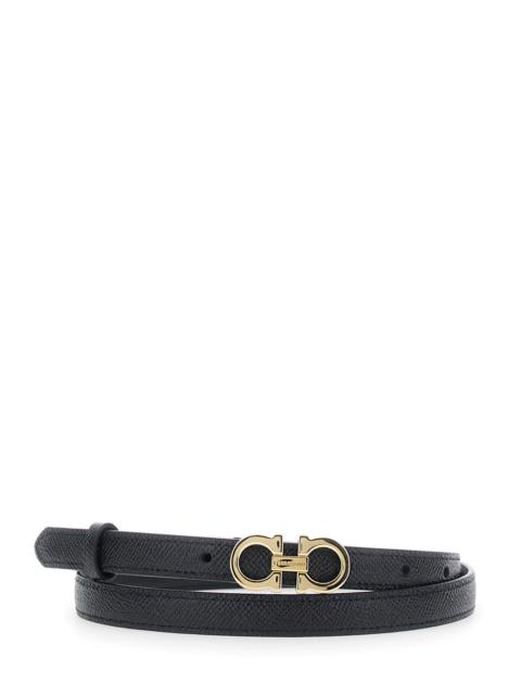 FERRAGAMO Donna H.15 Black Calf Belt