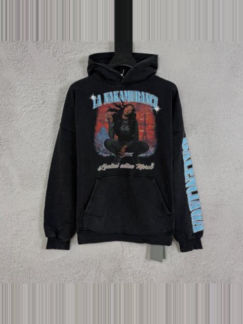 BALENCIAGA Balenciaga Black Aya Nakamura Portrait Hooded Sweater
