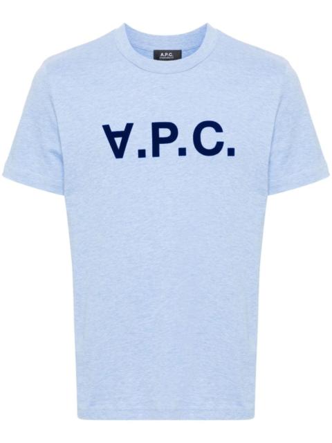 A.P.C. flocked-logo cotton T-shirt