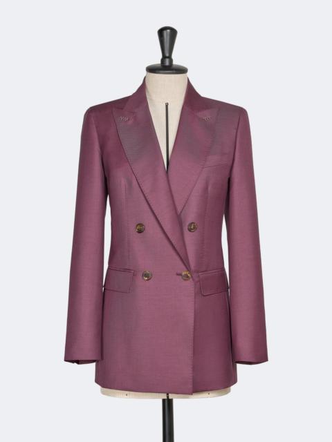 Max Mara STAFFA Wool, mohair and silk double-breasted blazer - WINE-COLOURED