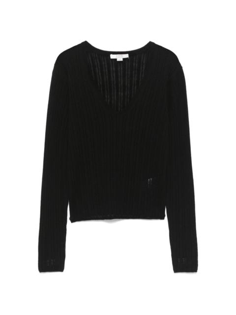 pointelle-knit jumper