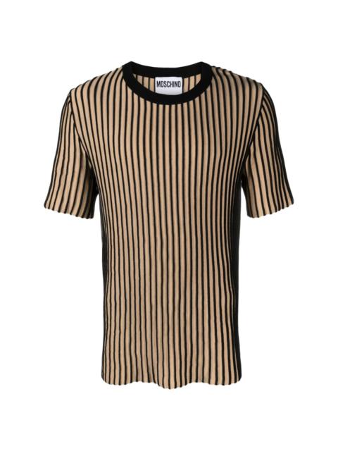 3D-striped cotton T-shirt