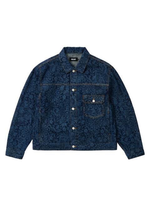 LACE BLEACHED DENIM JACKET INDIGO DENIM