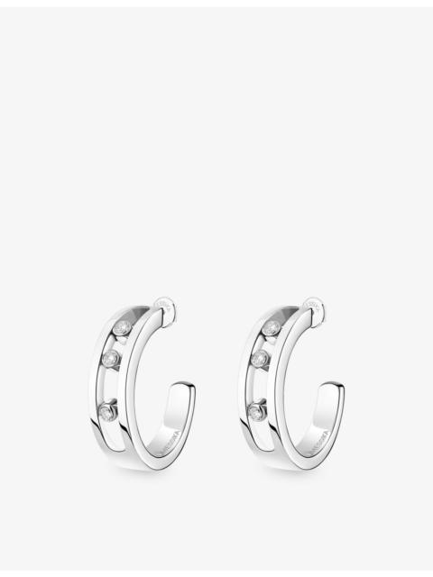 MESSIKA Move 18ct white-gold and diamond hoop earrings