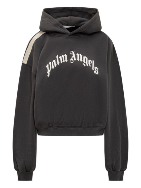 Palm Angels stripe-detail logo-print hoodie