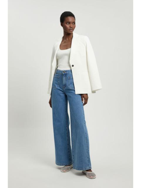 KAREN MILLEN Petite Denim Straight Leg Pocket Jean