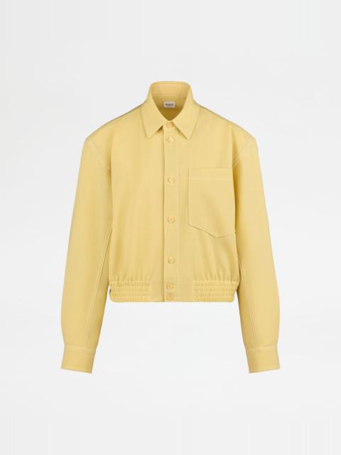 Tod's CROPPED SHIRT IN WOOL - YELLOW