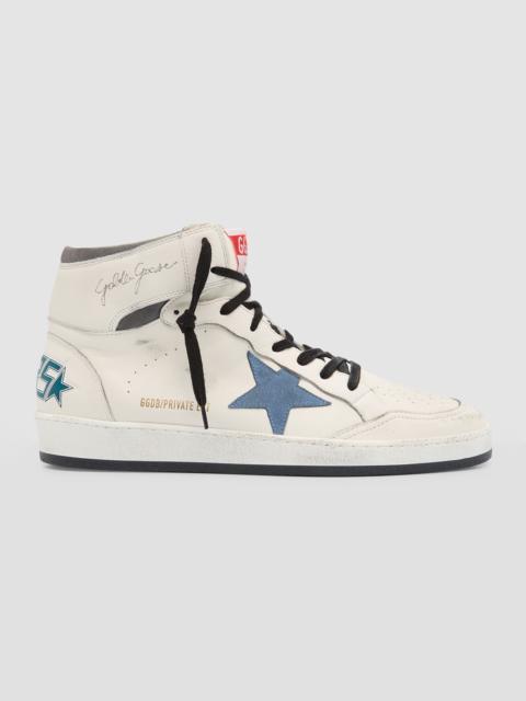 Golden Goose 남자의 하늘 별 가죽 높은 정상 운동화