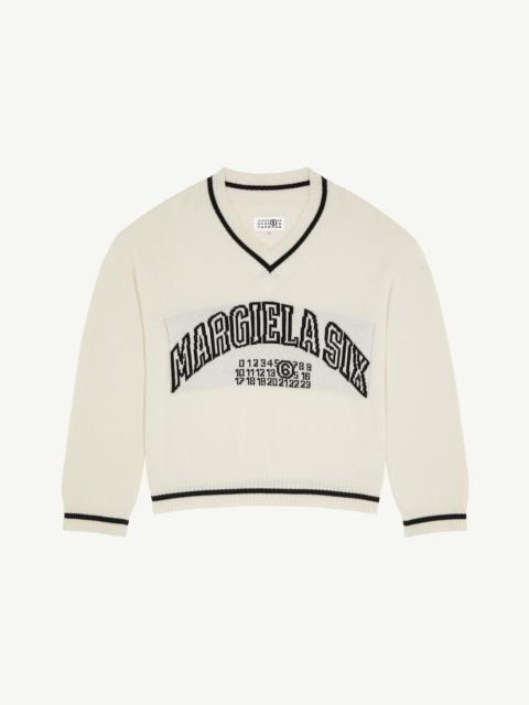 MM6 Maison Margiela V-neck varsity jumper