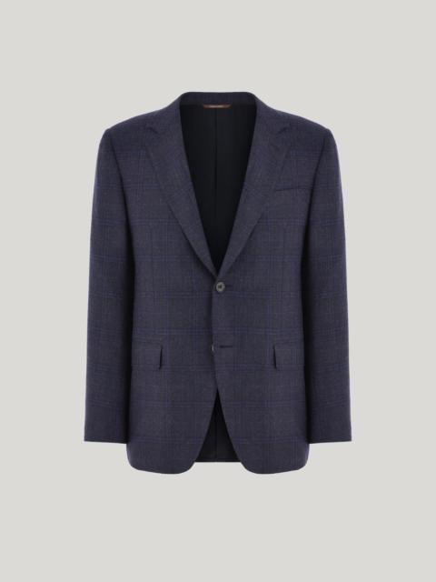 Canali EXCLUSIVE NAVY BLUE PURE CASHMERE PATTERNED JACKET