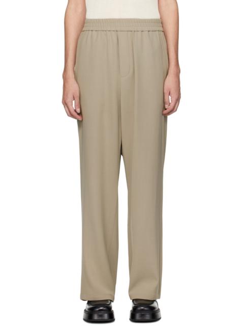 AMI Paris Taupe Elasticized Waist Trousers