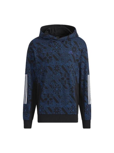 adidas Men's adidas Full Print Sports Pullover Navy Blue HE2914
