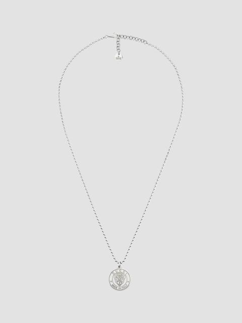 GUCCI Men's Crest Pendant Sterling Silver Boule Necklace - Silver