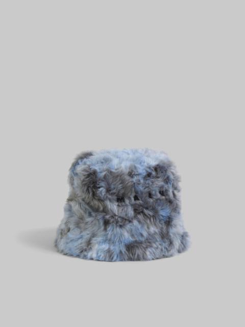 Marni GREY LONG-HAIR JACQUARD BUCKET HAT