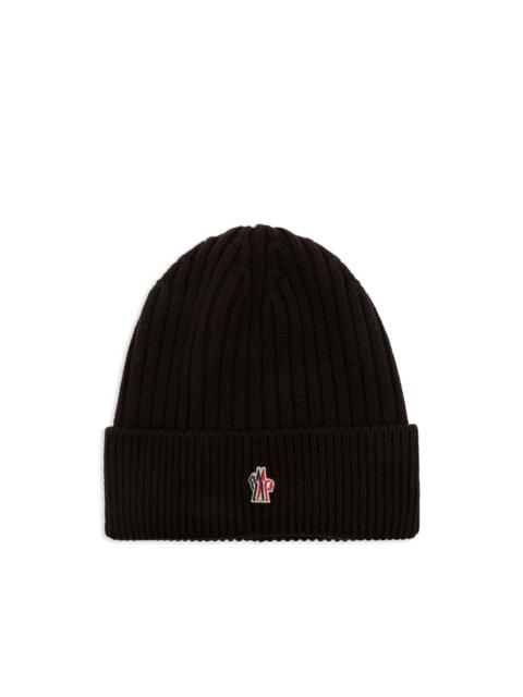 Moncler Grenoble ribbed-knit logo-patch beanie hat