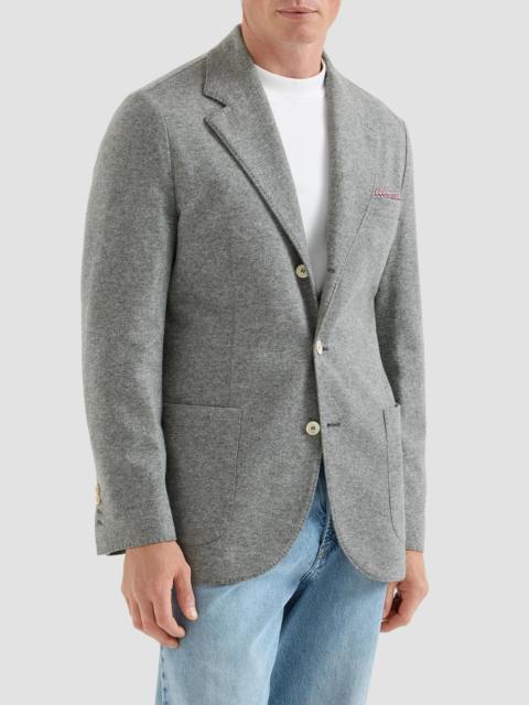 Brunello Cucinelli Men's Cashmere Jersey Blazer with Patch Pockets - Grey